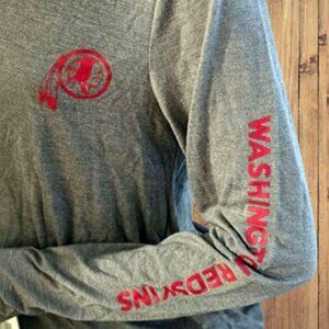Washington Redskins Women’s XL Long Sleeve Tee T-Shirt NFL Team Apparel NWT Gray